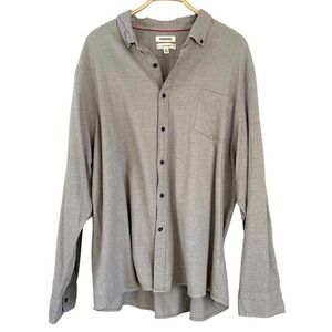 Goodthreads Men's XXXL Button Up Shirt Gray Brushed Flannel Slim Fit 100% COTTON